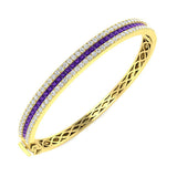 Clover Diamant-Kettenarmband mit Lünetten- und Pavé-Fassung aus Naturdiamanten in Platin