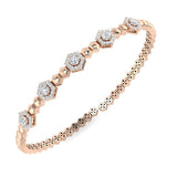 Bracelet de tennis de luxe en or et platine, serti de diamants ronds.