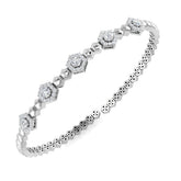 Clover Diamant-Kettenarmband mit Lünetten- und Pavé-Fassung aus Naturdiamanten in Platin