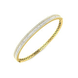 Bracelet de tennis de luxe en or et platine, serti de diamants ronds.
