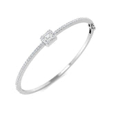 Lab Grown Diamond Bangle, White Gold Diamond Bangle, Baguette Diamond Bangle, Round Diamond Bangle