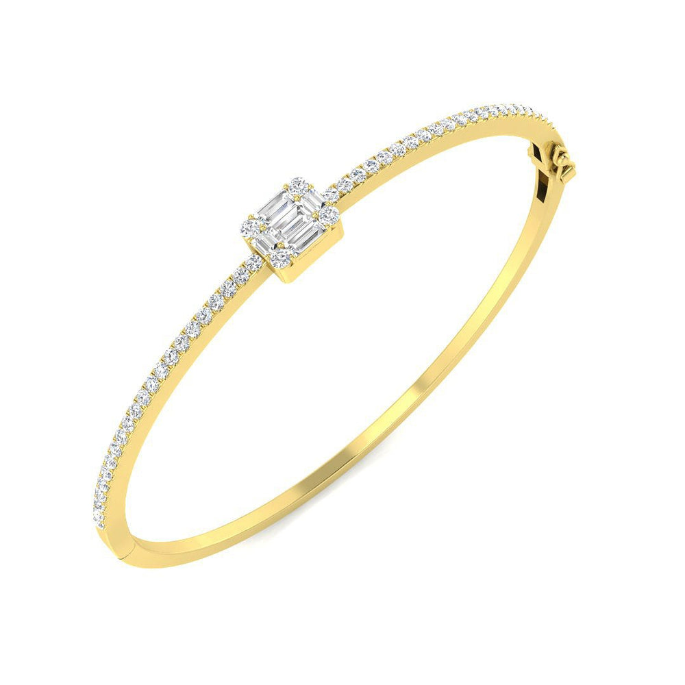 Half Pave Diamond Bangle, Diamond Cuff Bangle, Modern Diamond Bangle, Fine Jewelry Bangle