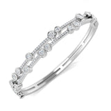 Clover Diamant-Kettenarmband mit Lünetten- und Pavé-Fassung aus Naturdiamanten in Platin