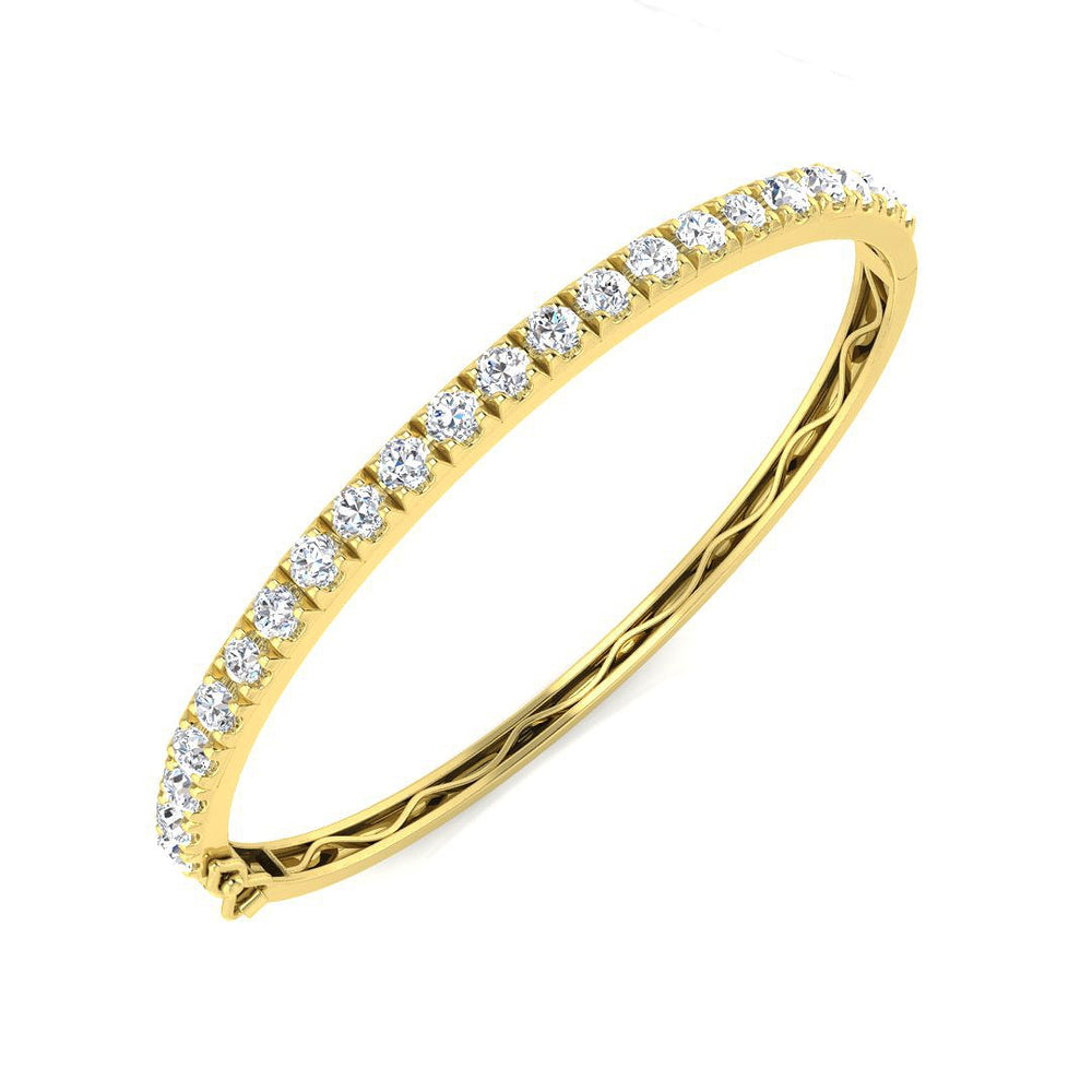 Lock Bangle, Modern Diamond Bangle, Ethical Diamond Jewelry