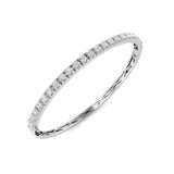 Lab Grown Diamond Bangle, White Gold Diamond Bangle, Half Eternity Diamond Bangle