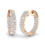 1,50 ct natürliche und im Labor gezüchtete runde Diamant-Creolen | 9K/18K Gold, Platin