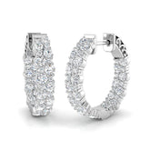 1.50 Ct Natural & Lab-Grown Round Diamond Hoop Earrings | Prong Set | 9K/18K Gold, Platinum