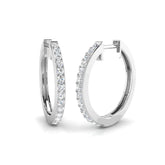 Natural & Lab-Grown Round Cut Diamond Hoop Earrings | Pavé Setting | 9K/18K Gold, Platinum