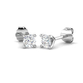 Stud Earrings with Cushion Cut Diamond Bezel Set | Gold