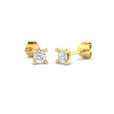 0.32ct Lab Diamond Round Cut Stud Earrings in 9K Yellow Gold