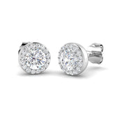 9ct White Gold 1.21ct Lab Grown Diamond Halo Earrings