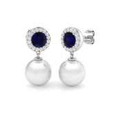 Luply 5.5ct Luxury Pearl Gold Earrings | Elegant Diamond Jewelry