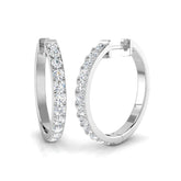 1.00 Carat Natural/Lab-Grown Round Cut Diamond Hoop Earring in Gold - UK Made