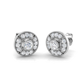 Elegant Vintage Round Diamond Stud Earrings | 0.50–3.00 Ct
