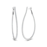 0.75Ct Round Cut Diamond Hoop Earrings | Pavé Setting | 9K/18K Gold, Platinum