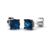 Keira Luxury Gold Blue Topaz Diamond Earrings - 1ct Elegance