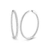 2.25 Carat Natural/Lab-Grown Round Cut Diamond Hoop Earring in Gold - UK Made