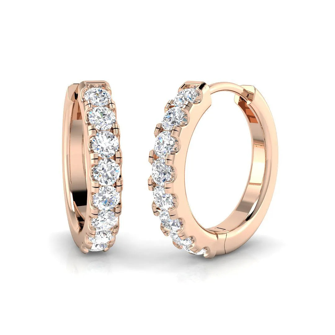 Natural & Lab-Grown Diamond Hoop Earrings | Micro Pavé & Prong Setting | 9K/18K Gold