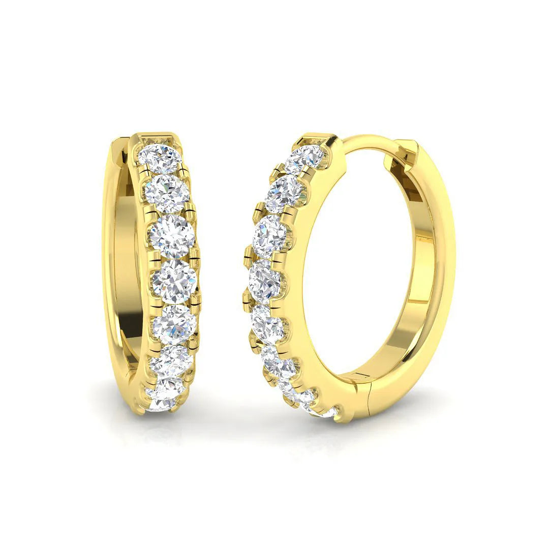 Natural & Lab-Grown Diamond Hoop Earrings | Micro Pavé & Prong Setting | 9K/18K Gold