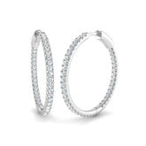 Natural & Lab-Grown Round Cut Diamond Hoop Earring in Gold - UK Hallmarked
