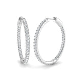 Natural & Lab-Grown Round Cut Diamond Hoop Earring in Gold - UK Hallmarked