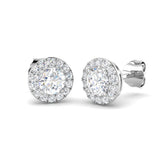 9ct White Gold 1.22ct Lab Grown Diamond Halo Earrings