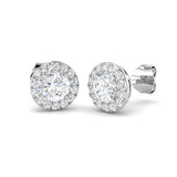 9ct White Gold 1.22ct Lab Grown Diamond Halo Earrings