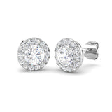 9ct White Gold 1.38ct Lab Grown Diamond Halo Earrings