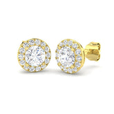 9ct Yellow Gold 1.38ct Lab Grown Diamond Halo Earrings