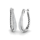 1.00 Carat Natural & Lab-Grown Round Cut Diamond Hoop Earrings | Pavé Setting