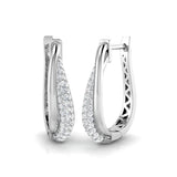 0.75 Carat Natural & Lab-Grown Round Cut Diamond Hoop Earrings | Pavé Setting
