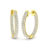 0.80 Ct Natural & Lab-Grown Round Diamond Hoop Earrings | Pavé Setting | 9K/18K Gold, Platinum