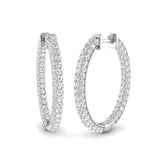 2.50 Carat Natural/Lab-Grown Round Diamond Hoop Earring in Gold - UK Made