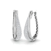 3.00 Ct Natural & Lab-Grown Round Cut Diamond Hoop Earrings | Pavé Setting | 9K/18K Gold, Platinum