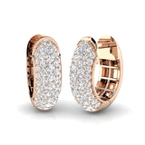 Boucles d'oreilles créoles en or serties de diamants ronds naturels ou de synthèse - Fabrication britannique