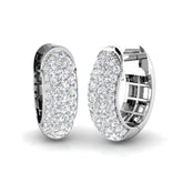 Natural/Lab Grown Round Cut Diamond Hoop Earring in Gold - UK Made