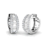 Hoop Earrings with Triple Row Mixed Diamonds | 1.5ct-2.5ct