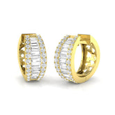 Hoop Earrings with Triple Row Mixed Diamonds | 1.5ct-2.5ct