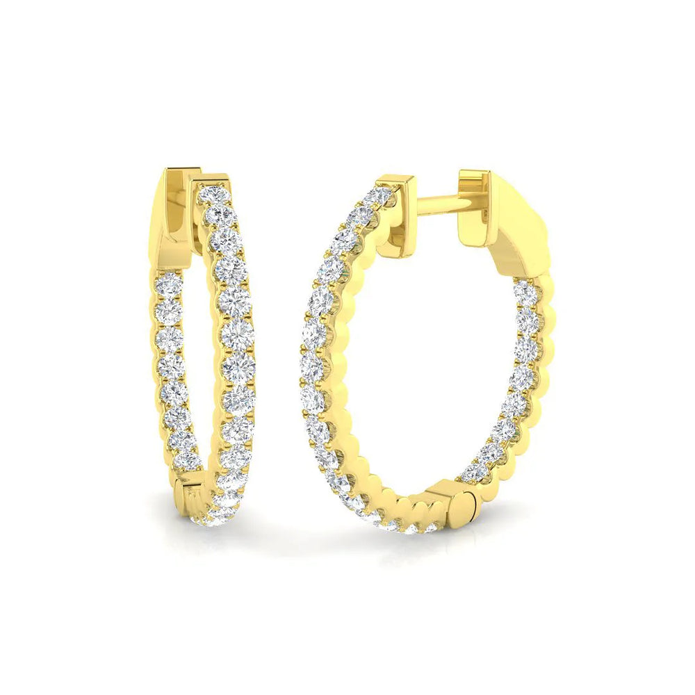 Hoop Earrings - French Pavé Fine Diamond Brilliance