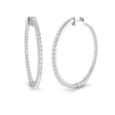 1.75–2.75Ct Natural & Lab-Grown Round Diamond Hoop Earrings | Pavé Set