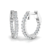 Natural & Lab-Grown Round Cut Diamond Hoop Earrings | U-Prong Set