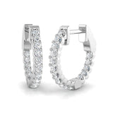 Natural & Lab-Grown Round Cut Diamond Hoop Earrings | U-Prong Set