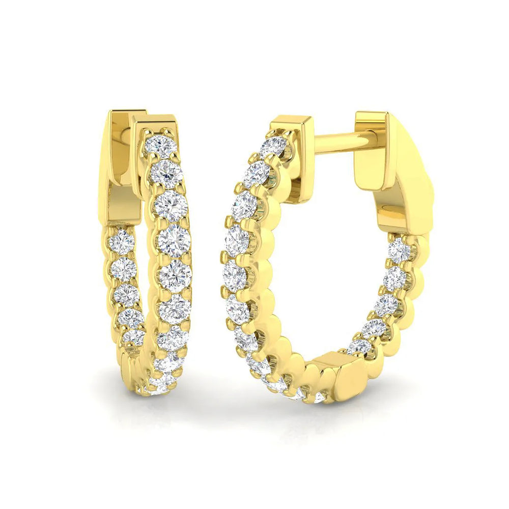 Hoop Earrings - 0.50ct U-Prong Fine Diamond Sparkle