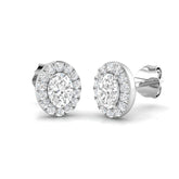 3.00 Ct Lab Grown Oval Cut Diamond Halo Earrings | DE/VVS