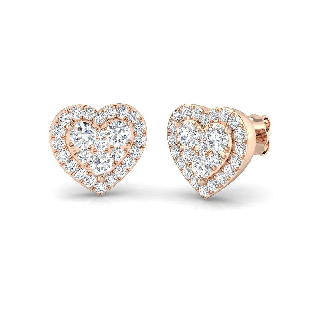 1.00 Carat Natural/Lab Grown Diamond Cluster Earring In 9K/18K Hallmarked Gold