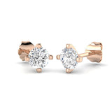 Solitaire Diamond Earrings with Round Brilliant Cut