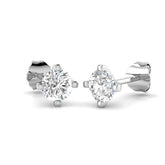Solitaire Diamond Earrings with Round Brilliant Cut