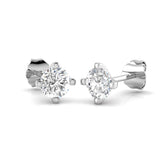 Solitaire Diamond Earrings with Round Brilliant Cut