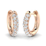 0.40 Ct Natural & Lab-Grown Round Cut Diamond Hoop Earrings | Pavé Set