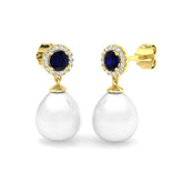 Luyny Luxury Gold Pearl Diamond Earrings 3.5ct to 11.5ct